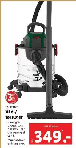Lidl PARKSIDE Våd-/tørsuger tilbud