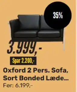 My Home Oxford 2 Pers. Sofa, Sort Bonded tilbud