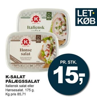 Let-Køb K-salat pålægssalat tilbud