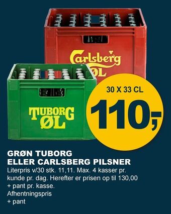 Let-Køb Grøn tuborg eller carlsberg pilsner tilbud
