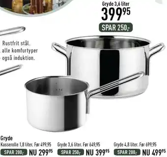 Imerco Gryde 1,8 Liter, 3,6 Liter, 4,8 Liter,3,6 Liter tilbud