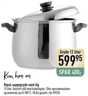 Imerco Royal Suppegryde Med Låg 12 Liter tilbud