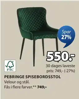 JYSK PEBRINGE SPISEBORDSSTOL tilbud