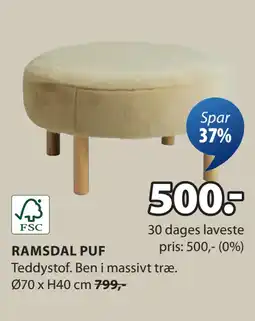 JYSK RAMSDAL PUF tilbud
