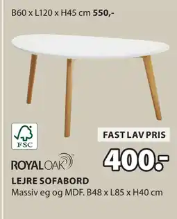 JYSK LEJRE SOFABORD tilbud