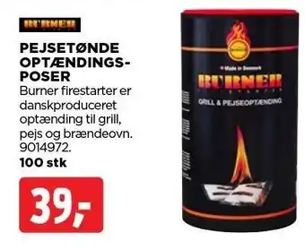 jem & fix BURNER PEJSETØNDE OPTÆNDINGSPOSER tilbud