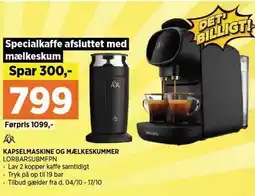 Power KAPSELMASKINE OG MÆLKESKUMMER tilbud