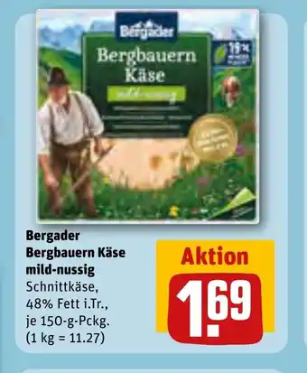 REWE Bergader bergbauern käse mild-nussig tilbud