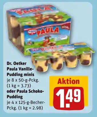 REWE DR. OETKER Paula vanille- pudding minis tilbud