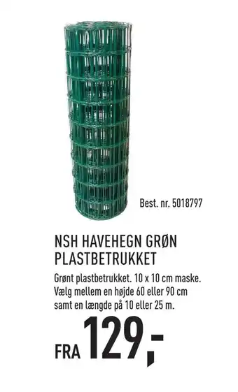 Johannes Fog Nsh havehegn grøn plastbetrukket tilbud