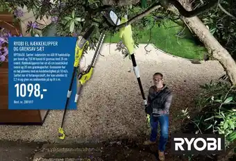 Johannes Fog Ryobi el hækkeklipper og grensav sæt tilbud