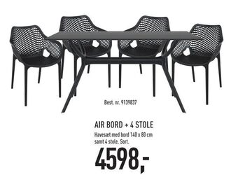 Air bord + 4 stole