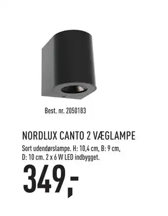 Johannes Fog Nordlux canto 2 væglampe tilbud