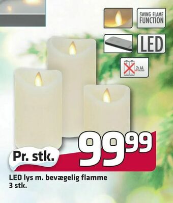 Fleggaard LED lys m. bevægelig flamme tilbud