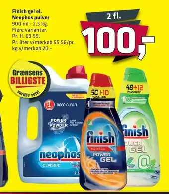 Fleggaard Finish gel el. Neophos pulver tilbud