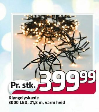 Fleggaard Klyngelyskæde 3000 LED, 21,8 m, varm hvid tilbud