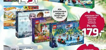 Fleggaard Julekalender 2021 LEGO Friend, LEGO City, Frost 2 el. Hotwheels tilbud