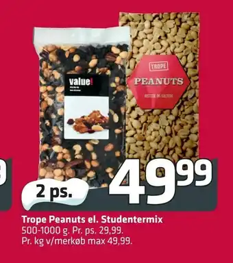 Fleggaard Trope Peanuts el. Studentermix tilbud