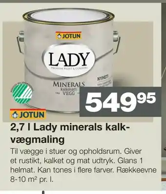 Bauhaus 2,7 l Lady minerals kalk vægmaling tilbud