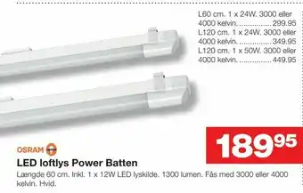 Bauhaus LED loftlys Power Batten tilbud