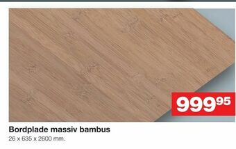 Bauhaus Bordplade massiv bambus tilbud