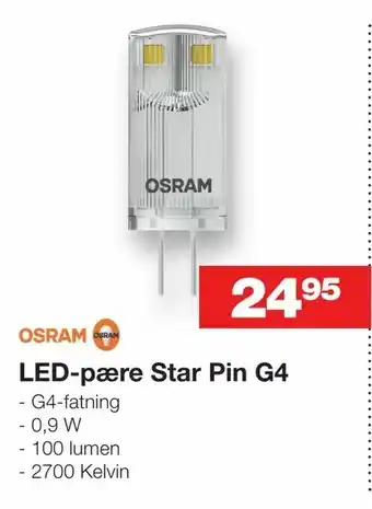 Bauhaus LED-pære Star Pin G4 tilbud