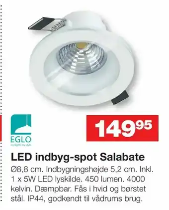 Bauhaus LED indbyg-spot Salabate tilbud