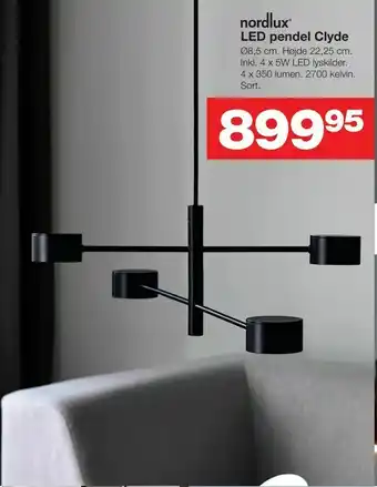Bauhaus LED pendel Clyde tilbud