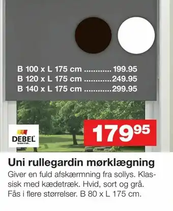 Bauhaus Uni rullegardin mørklægning tilbud