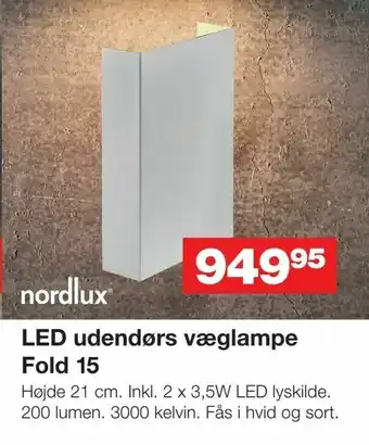Bauhaus LED udendørs væglampe Fold 15 tilbud