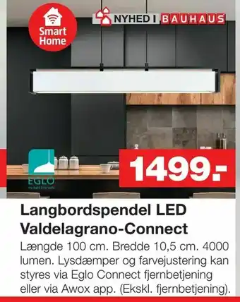 Bauhaus Langbordspendel LED Valdelagrano-Connect tilbud