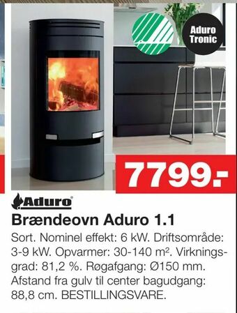Bauhaus Brændeovn Aduro 1,1 tilbud
