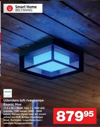 Bauhaus Udendørs loft-/væglampe Econic Hue tilbud