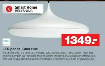 Bauhaus LED pendel Cher Hue tilbud