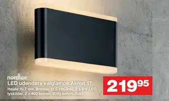 Bauhaus LED udendørs væglampe Akron 17 tilbud
