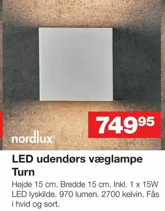 Bauhaus LED udendørs væglampe Turn tilbud
