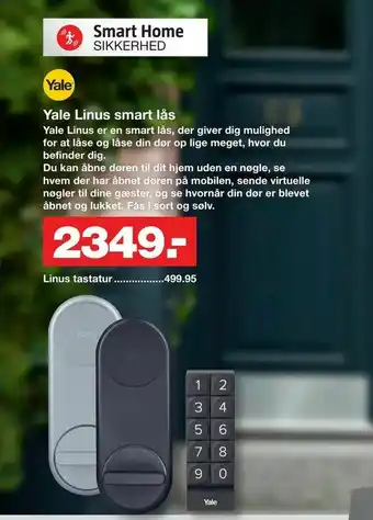 Bauhaus Yale Linus smart lås tilbud