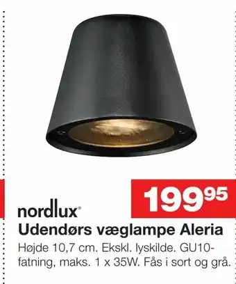 Bauhaus Udendørs væglampe Aleria tilbud