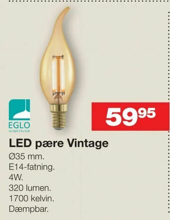 Bauhaus LED pære Vintage tilbud