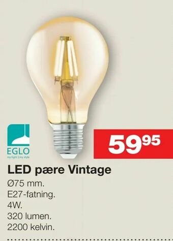 Bauhaus LED pære Vintage tilbud