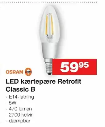 Bauhaus LED kærtepære Retrofit Classic B tilbud