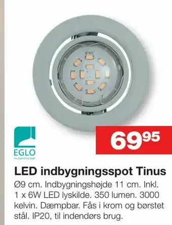 Bauhaus LED indbygningsspot Tinus tilbud