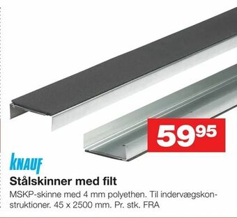 Bauhaus Stålskinner med filt tilbud