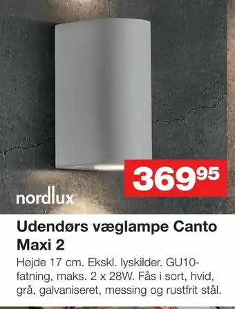 Bauhaus Udendørs væglampe Canto Maxi 2 tilbud