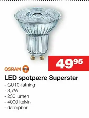 Bauhaus LED spotpære Superstar tilbud