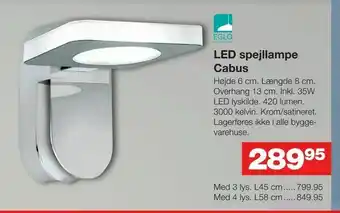 Bauhaus LED spejllampe Cabus tilbud