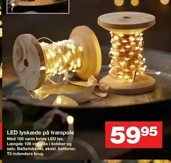 Bauhaus LED lyskæde på træspole tilbud