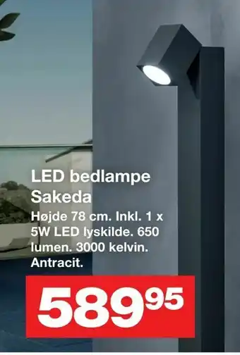 Bauhaus LED bedlampe Sakeda tilbud