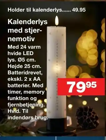 Bauhaus Kalenderlys med stjer nemotiv tilbud