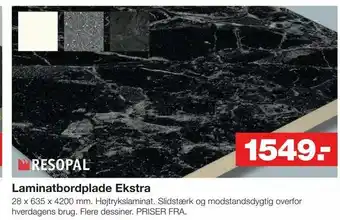 Bauhaus Laminatbordplade Ekstra tilbud